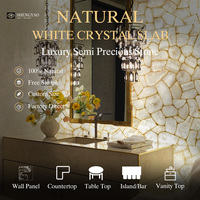 Panneau translucide en pierre semi-précieuse, dalle de quartz blanc rétroéclairée, pour revêtement mural de salle de bain, hôtel, club, salon