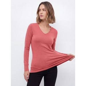 Foxa เสื้อทีเชิ๊ตคอวีแขนยาวสำหรับผู้หญิง, ผ้าฝ้ายสวมใส่สบายๆหลายแพ็ค - Product Image 4