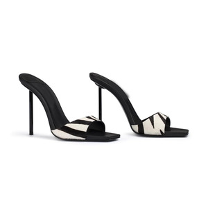 Nouvelles mules de soirée pour filles 2026, motif zèbre, talon métallique, sur mesure, haute qualité - Product Image 2