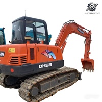 Excavatrice sur chenilles Doosan DH55 V, mini-excavatrice hydraulique de 5,5 tonnes, moteur Isuzu 4JB1, excavatrice de construction coréenne d'occasion