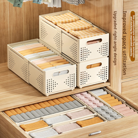 Diviseur de tiroir empilable en plastique PP, extensible et pliable, boîte de rangement de cuisine et panier organisateur de bureau