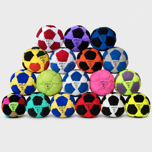 Bolsa de suela de gamuza de <span class=keywords><strong>8</strong></span> paneles rellena de <span class=keywords><strong>arena</strong></span> para juegos de patadas, juguetes de malabarismo freestyle, Hacky Sack, venta al por mayor para fiestas y juegos al aire libre - Product Image 2