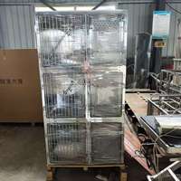 Cage pour animaux de compagnie en acier inoxydable, directement de l'usine, cage vétérinaire pour chiens et chats avec plateau à déchets amovible