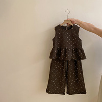 Ensemble de 3 pièces pour filles, chemise à manches longues, gilet à volants fleuri et pantalon décontracté, ensemble de vêtements pour filles, mode automne pour enfants