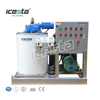 Machine à glace en flocons d'eau de mer ICESTA |   Unité automatique fiable de 1 tonne pour bateau de pêche