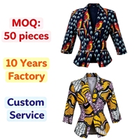Pabrik Blazer Wanita Kain Batik Logo Kustom Kain Lilin Grosir Blazer Wanita