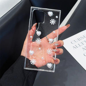 Funda para Teléfono Móvil <span class=keywords><strong>Samsung</strong></span> S26 Ultra S25FE, Diseño de Corazón con Gotas de Pegamento y Copos de Nieve Brillantes, Protección 360, Transparente, A17, Simple y Suave - Product Image 5