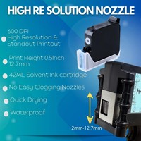 Impresora de Inyección de Tinta Portátil, Impresora Rápida de Secado, Impresión de Códigos QR y Fechas de 0.5 Pulgadas en Cualquier Superficie, Máquina de Etiquetas para el Hogar