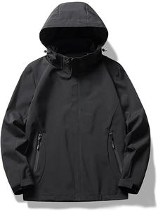Veste coupe-vent imperméable pour homme avec capuche amovible, imperméables légers pour la randonnée décontractée, le vélo - Product Image 1