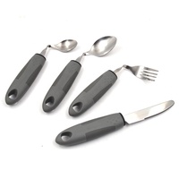 Ensemble de cuisine 5 pièces larges poignées antidérapantes non lestées pour les tremblements des mains arthrite parkinson ou ustensiles adaptatifs pour personnes âgées