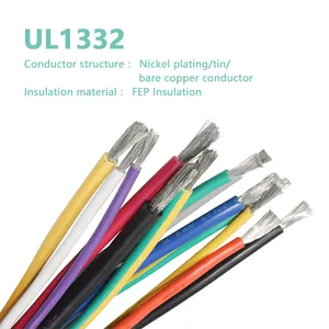 Temperatura Cable 600V 1332 trenzado de alambre eléctrico 1330 Awg 28 cables 600V Color verde