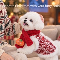 Gilet chaud et épais en polaire pour animaux de compagnie avec trou pour laisse, costume à deux pattes pour petits chiens et chats, tenue mignonne pour l'automne, l'hiver et Noël