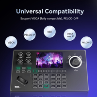 Controlador PTZ NDI KB200MAX con PoE, Pantalla LCD de 5 Pulgadas, Vista Previa, Joystick 4D, Controlador de Cámara PTZ para Iglesia, Servicios en Vivo, Educación