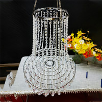Luminaire suspendu en acrylique pour décoration de plafond intérieur Lustre à rideau perlé en acrylique bon marché pour décoration de plafond de mariage