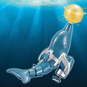 Bemay Đồ Chơi 2.4Ghz Cao Mô Phỏng <span class=keywords><strong>RC</strong></span> Cá Heo Cho Hồ Sông & Hồ Bơi, Món Quà Tuyệt vời <span class=keywords><strong>RC</strong></span> Thuyền Nước Đồ Chơi Với Cá Heo Đầu Bóng Xoay - Product Image 2