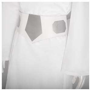 Disfraz de cosplay de princesa Leia con vestido blanco de animación de última generación para mujer adulta, traje de juego de rol de Halloween con cinturón - Product Image 2