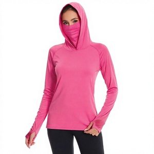 Haut de pêche rose UPF 50 à manches longues en soie glacée à imprimé numérique, respirant, protection solaire, sport, prix de gros, OEM - Product Image 3