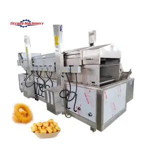 Friteuse industrielle électrique gaz beignet pomme de terre frites filtre à huile friteuse continue chips crépitements convoyeur machine à frire