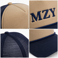 Topi Trucker 5 Panel Berbahan Busa Mesh Bordir Dua Warna Snapback Dengan Tali