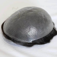 Prothèse capillaire en cheveux humains vierges pour hommes, style ondulé naturel, coupe buzz, système de remplacement en PU à peau fine, perruque entièrement en dentelle 120%
