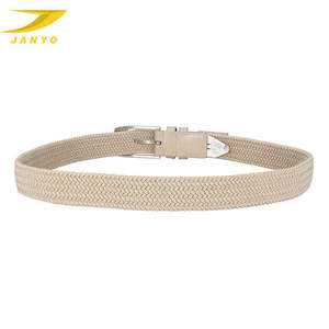 <span class=keywords><strong>Ceinture</strong></span> en toile <span class=keywords><strong>tressée</strong></span> élastique personnalisée OEM pour <span class=keywords><strong>homme</strong></span> avec boucle ardillon en métal argenté, <span class=keywords><strong>ceinture</strong></span> extensible tissée avec embout en cuir, idéale pour le golf et les jeans décontractés - Product Image 3