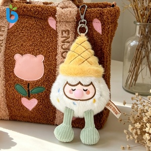 BABUR Kegelvormige Bubbel IJsjes Pluche Sleutelhanger Zachte Polyester & PP Katoen Gevuld Speelgoed 12cm voor Kinderen van 8-13 jaar - Product Image 6
