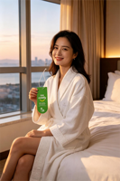 Etiqueta Personalizada para Bata de Baño, Etiqueta para Bata de Hotel con Cordón Elástico Blanco, Acabado Suave al Tacto para Hoteles de Cinco Estrellas