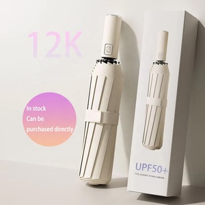 Hiện đại đầy đủ tự động 12 xương <span class=keywords><strong>3</strong></span> gấp giá rẻ ô màu đen tráng không ướt Windproof dù để che nắng Du Lịch Gấp ô cổ - Product Image 1