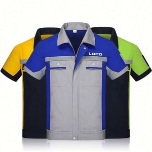 Chemises à manches courtes pour hommes, nouveau style printemps, avec logo personnalisé, respirantes, pour le travail en extérieur, combinaisons de sécurité décontractées, couleur unie, pour l'ingénierie - Product Image 1