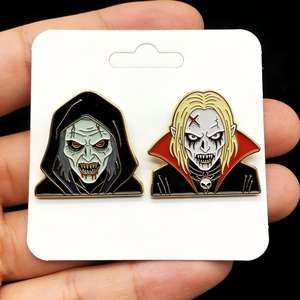 Épingles à revers personnalisées de haute qualité, dessin animé, <span class=keywords><strong>film</strong></span> d'horreur, épingles en métal, émail doux, artisanat, épingles en émail d'anime - Product Image 2