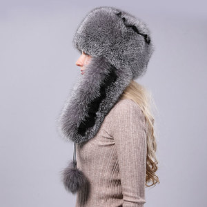 Écharpe couvre-oreilles en fourrure de renard pour femmes, chapeau d'hiver, épais et chaud, nouvelle collection - Product Image 3