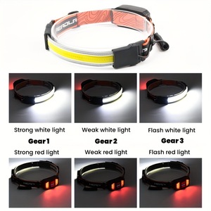 ไฟหน้าแบบชาร์จไฟได้ LED พร้อมตัวหรี่แสงสำหรับตกปลาขี่จักรยานเดินป่าตั้งแคมป์กลางแจ้งใช้ 5.63 นิ้ว 14.3 ซม. - Product Image 4