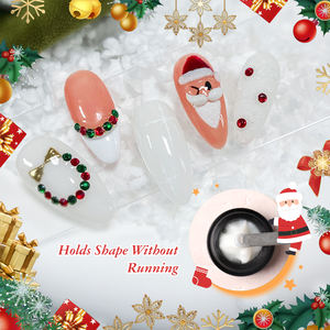 Collection de Noël 2025 Hs, gel de sculpture pour nail art, pot de 10g, 8 couleurs, gel UV 3D pour technicien en ongles - Product Image 3