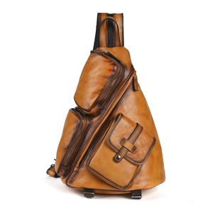 <b>Brown</b> Genuine Leather <b>Backpack</b> 20-35L Multi Compartment Business Travel Men's <b>Backpack</b> - Product Image 5