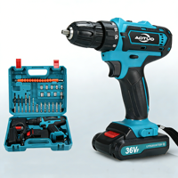 Perceuse sans fil à couple élevé et vitesse variable 36W 1150 tr/min, mandrin 10mm, batterie lithium 1300mAh, qualité industrielle, portative pour la construction