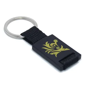 OEM Black Lanyard Gürtel Metall Pad Transfer Seiden druck Legierung Schlüssel anhänger Ring halter Geschenke Werbe schlüssel anhänger mit benutzer definiertem Logo