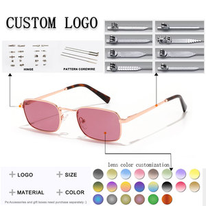 Gafas de sol rectangulares de oro rosa con montura completa y lentes de espejo, unisex, protección solar para adultos, ligeras - Product Image 2