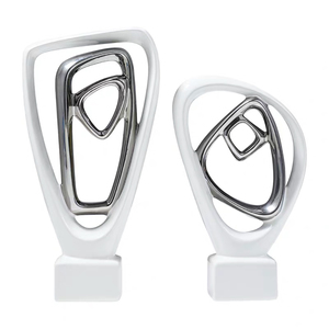 Northern Luxury <strong>Silver</strong> Plated White Handmade Modern Ceramic Porcelain <strong>Ornaments</strong> Creative Christmas Home Decor <strong>for</strong> <strong>Living</strong> <strong>Room</strong> - Product Image 5