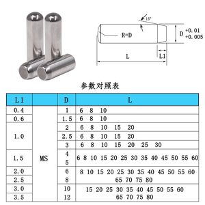 Pasadores Cilíndricos de Precisión M3-M12 de Acero para Rodamientos SUJ2, HRC58-62, Tolerancia H7 - Product Image 2