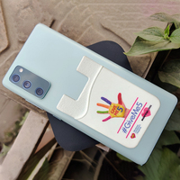 Vente en gros de portefeuille en silicone pour téléphone portable, impression de logo personnalisé, porte-cartes en silicone pour carte d'identité de crédit pour téléphone