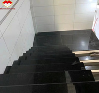 Marches et contremarches d'escalier d'extérieur antidérapantes en pierre de granit naturel poli au design moderne avec nez d'escalier