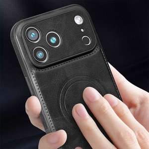 Fundas Magnéticas de Cuero PU al por Mayor para iPhone 17 12 13 14 15 16 Pro Max 17 Air, Cubierta Protectora con Carga Inalámbrica - Product Image 3