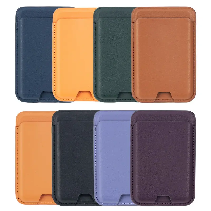 Custom Logo Detachable RFID Phone Wallet Multi Color Magnetic Leather Phone Card Holder Compatible with MagSafe