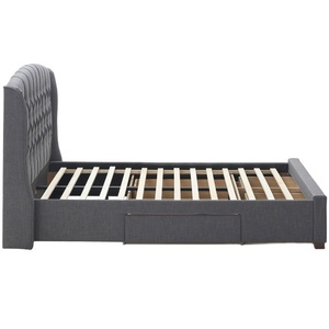 Modern Velvet Tufted Storage <strong>Double</strong> <strong>Low</strong> Profile <strong>Bed</strong> with High Quality Wooden Frame for Small Spaces Luxury Bedroom Design - Product Image 3