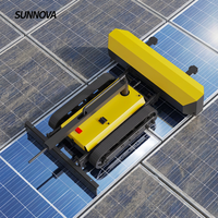 SUNNOVA L3 Petite machine de nettoyage de panneaux solaires portable avec brosse de nettoyage, robot de nettoyage sur chenilles à inclinaison de 25°, économique