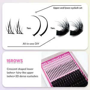 Vendor Fan Eyelash DIY <strong>Lash</strong> Fluffy Cluster Private Label <strong>Volume</strong> 3D Faux Mink Cluster <strong>Lashes</strong> Wholesale Bottom <strong>Lash</strong> Spike Clusters - Product Image 4