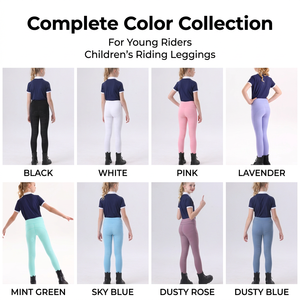 Pantalons d'équitation pour enfants imprimés, ultra-extensibles, respirants, avec grip intégral en silicone, poches, coupe ajustée, durables - Product Image 2