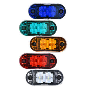 2 피라냐 LED 비즈 12V 24V LED 사이드 마커 조명 타원형 트럭 트레일러 클리어런스 테일 램프 - Product Image 2