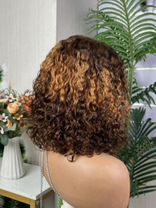 100% Raw Human Hair High Density 5*5 closure water /curly <b>bob</b> <b>wig</b> - Product Image 3