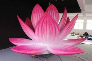 Grande sculpture florale gonflable géante, ballon en forme de fleur de dessin animé, <span class=keywords><strong>Alice</strong></span> <span class=keywords><strong>au</strong></span> <span class=keywords><strong>pays</strong></span> <span class=keywords><strong>des</strong></span> <span class=keywords><strong>merveilles</strong></span>, décoration avec lumières LED, imperméable et durable - Product Image 3